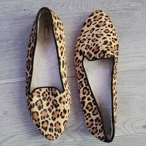 Birdies brand starling leopard print fur loafer slip on flats size 11